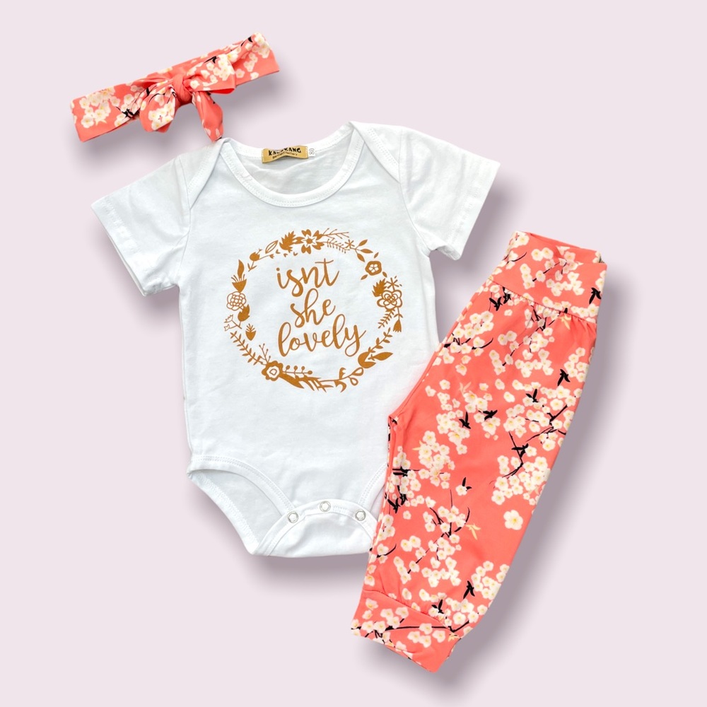 Boutique Baby Girl ISNT SHE LOVELY 3pc Outfit